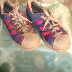 Adidas Colorful Sneakers with Pink Accents